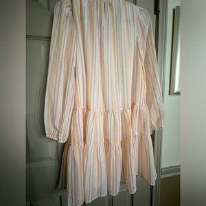 NWT Ryegrass metallic summer long sleeve dress